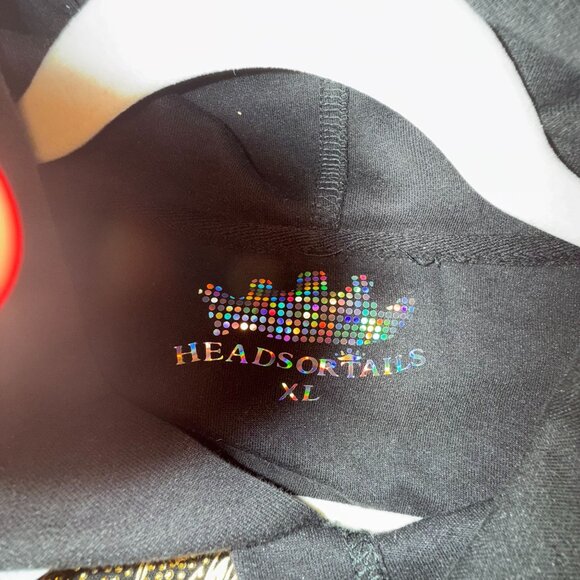 Heads or Tails Marcelo Burlon Icon Wings Rhinestone Glitter Hoodie XL Black - Picture 4 of 5